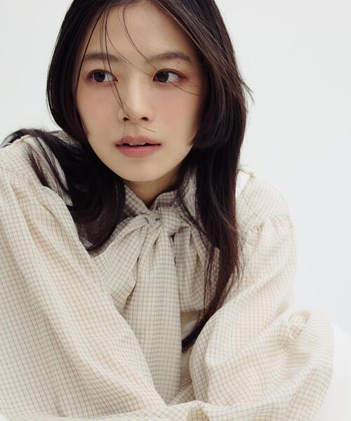 NATURAL BEAUTY BASIC（ナチュラルビューティーベーシック）の「◇ミニチェック2wayボウタイブラウス（シャツ/ブラウス・レディース・ホワイト系その他/ブルー系その他/ホワイト系その他2・SMALL/MEDIUM）」の16枚目の写真