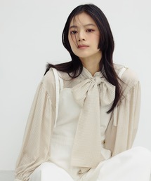 NATURAL BEAUTY BASIC | ◇ミニチェック2wayボウタイブラウス(シャツ/ブラウス)