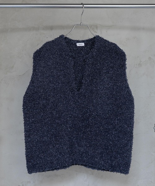 A part by(アパートバイ)の「リボンヤーンニットベスト(ベスト・レディース・グリーン/ネイビー/オフホワイト・FREE)」の1枚目の写真