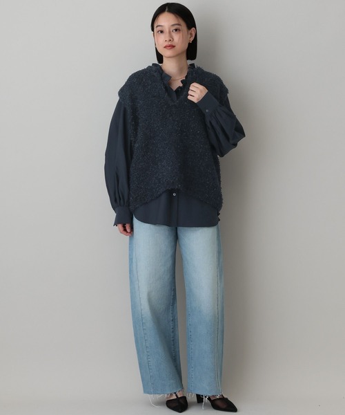 A part by(アパートバイ)の「リボンヤーンニットベスト(ベスト・レディース・グリーン/ネイビー/オフホワイト・FREE)」の18枚目の写真