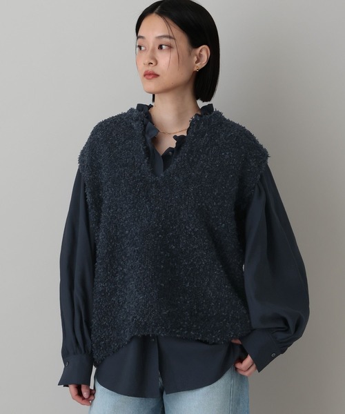 【極美品】M7days リボンヤーンニットトップスベスト 近年モデル 完売品 リボンヤーンニットベスト（ベスト）｜A part by（アパートバイ）の