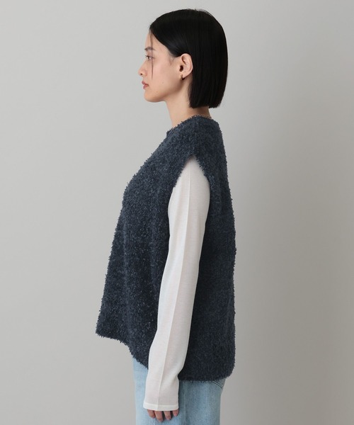 A part by(アパートバイ)の「リボンヤーンニットベスト(ベスト・レディース・グリーン/ネイビー/オフホワイト・FREE)」の9枚目の写真