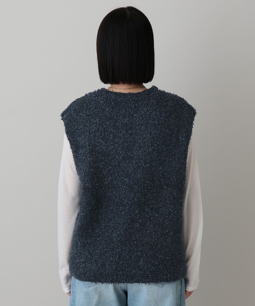 A part by(アパートバイ)の「リボンヤーンニットベスト(ベスト・レディース・グリーン/ネイビー/オフホワイト・FREE)」の10枚目の写真