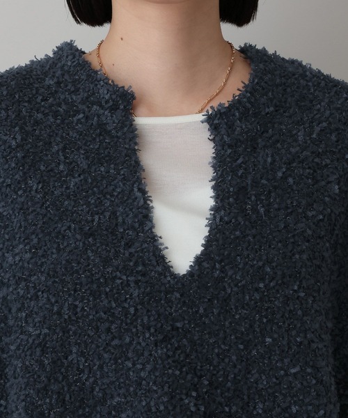 A part by(アパートバイ)の「リボンヤーンニットベスト(ベスト・レディース・グリーン/ネイビー/オフホワイト・FREE)」の11枚目の写真