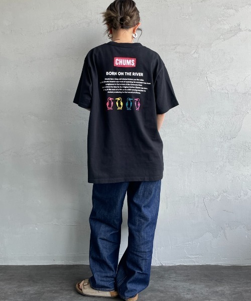 CHUMS（チャムス）の「【WEB先行予約】[CHUMS/チャムス] 別注 ヒストリーロゴ バックプリント ショートスリーブTシャツ (WEB限定)（Tシャツ/カットソー・レディース・ホワイト/ブラック・XXL/L/M/XL）」の9枚目の写真