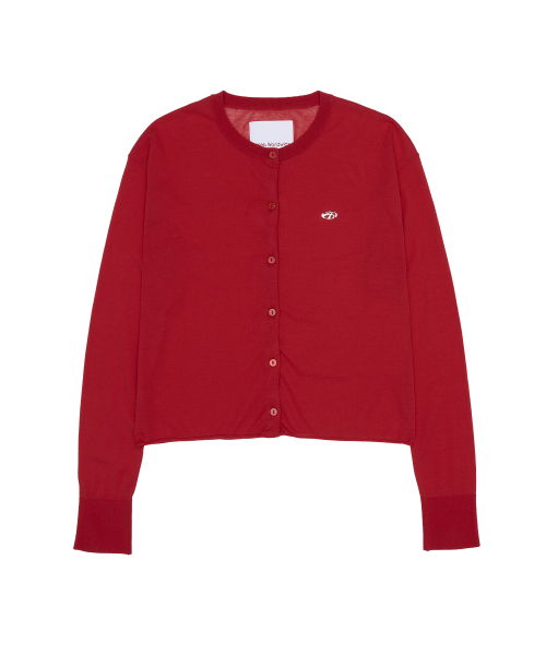 AMESWORLDWIDE(アメスワールドワイド)の「SHEER ROUND NECK CARDIGAN RED(カーディガン/ボレロ・レディース・その他・FREE)」の1枚目の写真