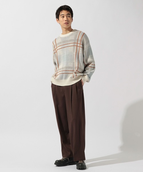 niko and...（ニコアンド）の「ワイドストライプスラックス（スラックス・メンズ・ブラウン/グレー/ブラック・MEDIUM/LARGE）」の13枚目の写真