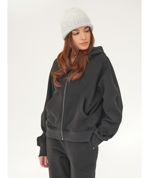 ACUD（アクド）の「(起毛) フードパーカー ジップアップ _ブラック（スウェット・レディース・ブラック・FREE）」の3枚目の写真