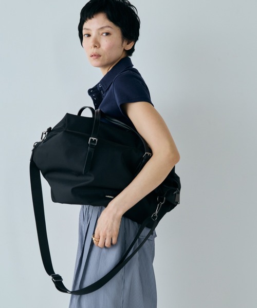 VION(ヴィオン)の「2WAY ナイロンボストンバッグ / 2WAY Nylon Boston Bag(ボストンバッグ・レディース・ブラック・FREE)」の6枚目の写真