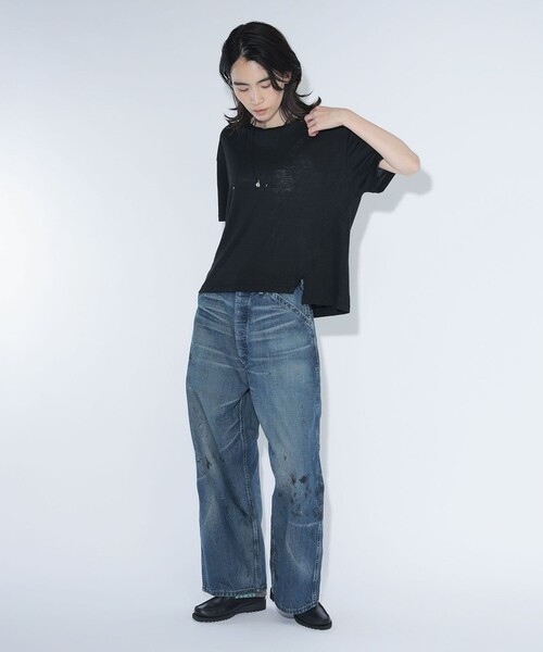 maturely(マチュアリー)の「ベルギー リネン ショートスリーブ<イージーケア>(Tシャツ/カットソー・レディース・ベージュ/ピンク/ブラック・ONE SIZE)」の8枚目の写真