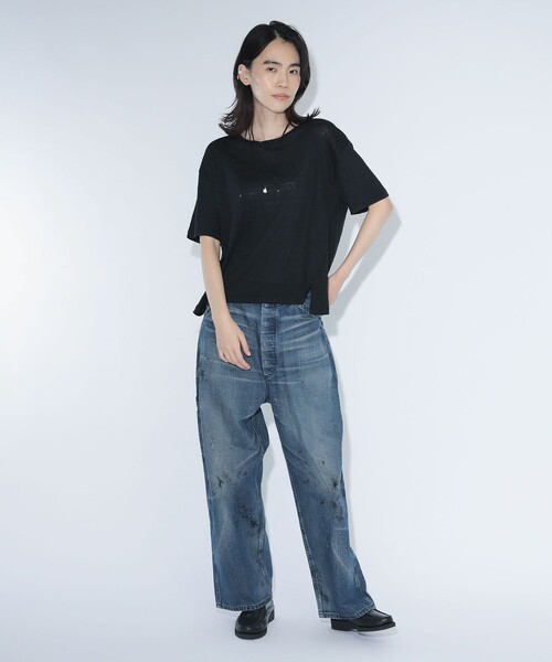maturely(マチュアリー)の「ベルギー リネン ショートスリーブ<イージーケア>(Tシャツ/カットソー・レディース・ベージュ/ピンク/ブラック・ONE SIZE)」の10枚目の写真