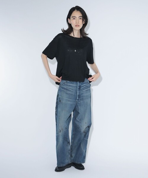 maturely(マチュアリー)の「ベルギー リネン ショートスリーブ<イージーケア>(Tシャツ/カットソー・レディース・ベージュ/ピンク/ブラック・ONE SIZE)」の11枚目の写真