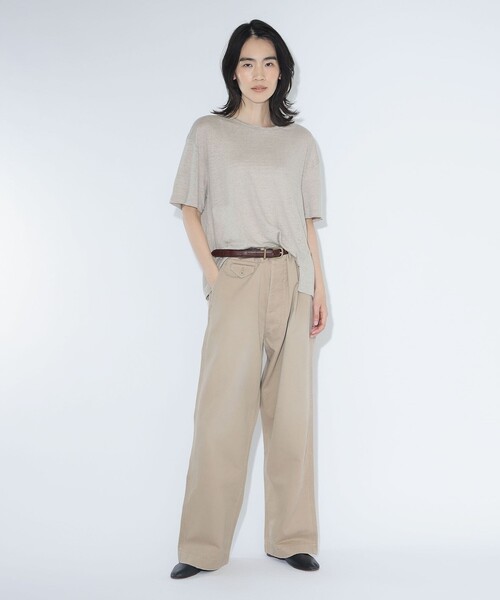 maturely(マチュアリー)の「ベルギー リネン ショートスリーブ<イージーケア>(Tシャツ/カットソー・レディース・ベージュ/ピンク/ブラック・ONE SIZE)」の13枚目の写真