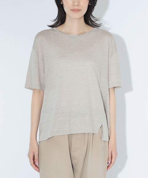 maturely(マチュアリー)の「ベルギー リネン ショートスリーブ<イージーケア>(Tシャツ/カットソー・レディース・ベージュ/ピンク/ブラック・ONE SIZE)」の17枚目の写真