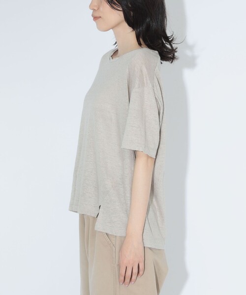 maturely(マチュアリー)の「ベルギー リネン ショートスリーブ<イージーケア>(Tシャツ/カットソー・レディース・ベージュ/ピンク/ブラック・ONE SIZE)」の18枚目の写真