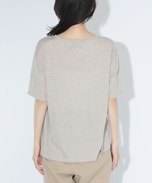 maturely(マチュアリー)の「ベルギー リネン ショートスリーブ<イージーケア>(Tシャツ/カットソー・レディース・ベージュ/ピンク/ブラック・ONE SIZE)」の19枚目の写真