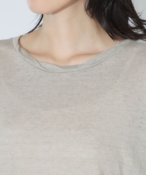 maturely(マチュアリー)の「ベルギー リネン ショートスリーブ<イージーケア>(Tシャツ/カットソー・レディース・ベージュ/ピンク/ブラック・ONE SIZE)」の20枚目の写真