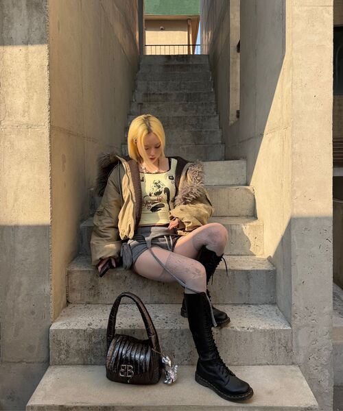 HILLDA（ヒルダ）の「ベディプリントロングスリーブTシャツ[イエロー]（Tシャツ/カットソー・レディース・その他・FREE）」の9枚目の写真