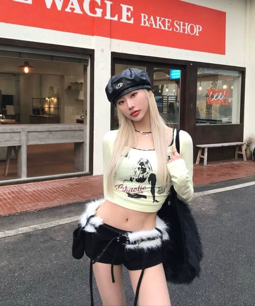 HILLDA（ヒルダ）の「ベディプリントロングスリーブTシャツ[イエロー]（Tシャツ/カットソー・レディース・その他・FREE）」の10枚目の写真