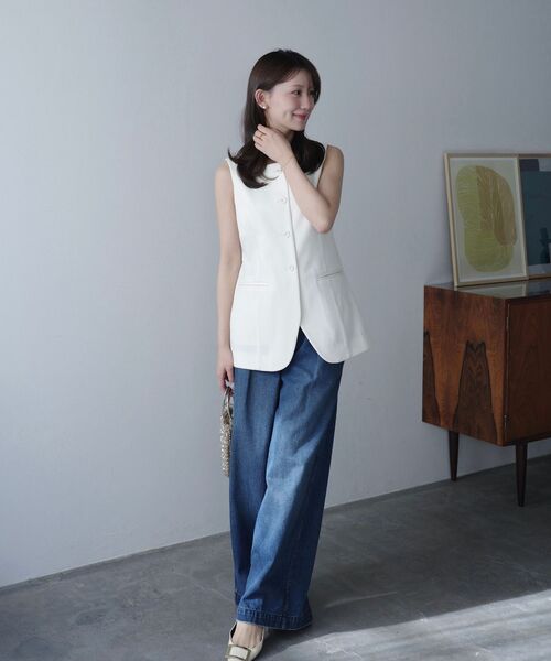 cle blatt(クレブラット)の「リラックスタックワイドデニム(デニムパンツ・レディース・ブルー/サックスブルー・SMALL/MEDIUM)」の18枚目の写真