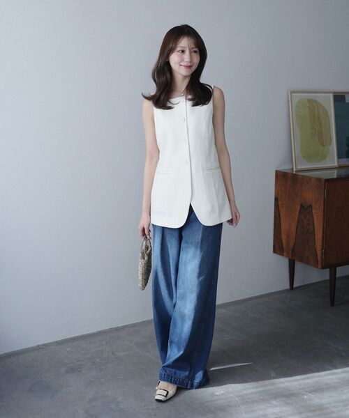 cle blatt(クレブラット)の「リラックスタックワイドデニム(デニムパンツ・レディース・ブルー/サックスブルー・SMALL/MEDIUM)」の17枚目の写真