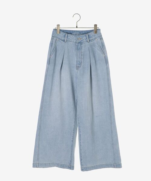 cle blatt(クレブラット)の「リラックスタックワイドデニム(デニムパンツ・レディース・ブルー/サックスブルー・SMALL/MEDIUM)」の13枚目の写真