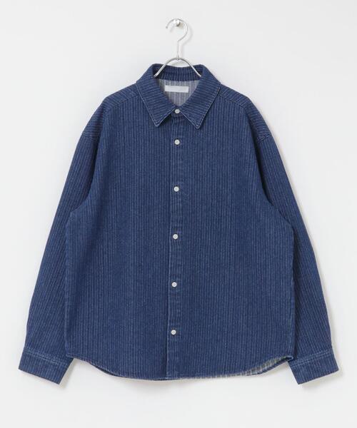 SENSE OF PLACE by URBAN RESEARCH(センスオブプレイスバイアーバンリサーチ)の「ジャガードデニムレギュラーカラーシャツ(シャツ/ブラウス・メンズ・ブラック/インディゴブルー・LARGE/MEDIUM)」の22枚目の写真