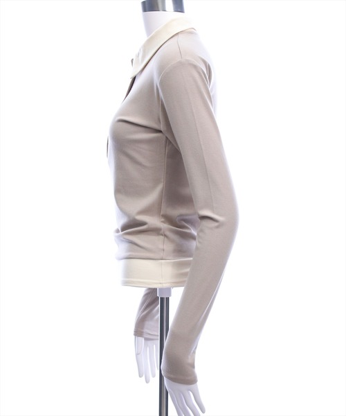 clear（クリア）の「レイヤード風配色ポロカットソー［大人 カジュアル 着回し力抜群］≪新作≫（Tシャツ/カットソー・レディース・ピンク/ベージュ/グレー/ブラック・F）」の12枚目の写真