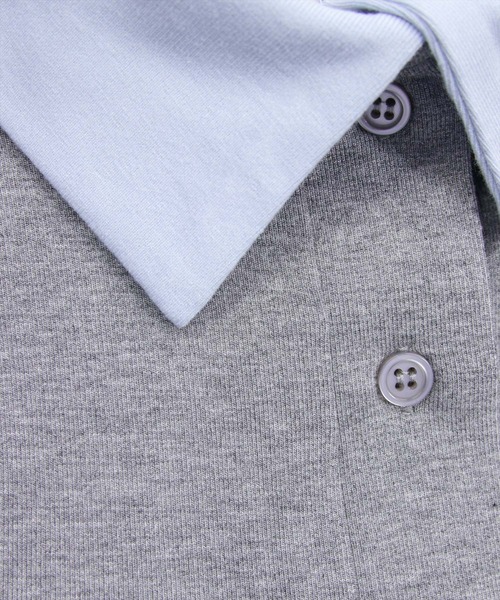 clear（クリア）の「レイヤード風配色ポロカットソー［大人 カジュアル 着回し力抜群］≪新作≫（Tシャツ/カットソー・レディース・ピンク/ベージュ/グレー/ブラック・F）」の5枚目の写真