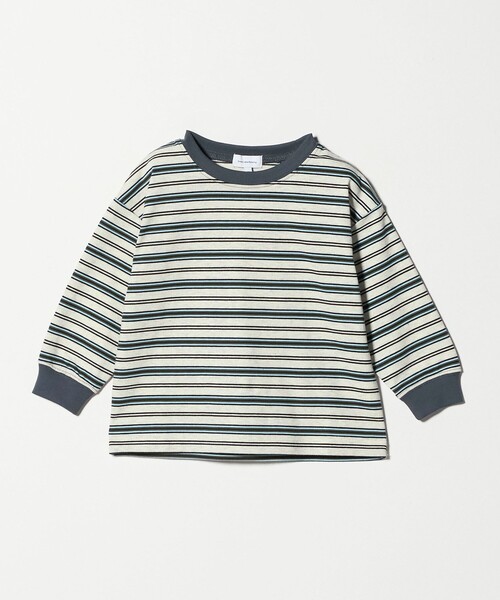 green label relaxing（グリーンレーベルリラクシング）の「マルチボーダー Tシャツ / キッズ  100cm-160cm（Tシャツ/カットソー・キッズ・グレー系/ネイビー/ライトグレー・150cm/160cm/120cm/140cm/110cm/100cm/130cm）」の2枚目の写真