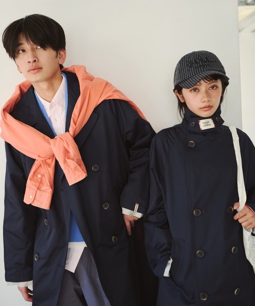 common gull products.(コモンガルプロダクツ)の「花の通り雨に吹かれるトレンチコート(トレンチコート・レディース・ネイビー/ベージュ系・SMALL/MEDIUM/LARGE)」の13枚目の写真