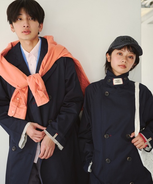 common gull products.(コモンガルプロダクツ)の「花の通り雨に吹かれるトレンチコート(トレンチコート・レディース・ネイビー/ベージュ系・SMALL/MEDIUM/LARGE)」の12枚目の写真