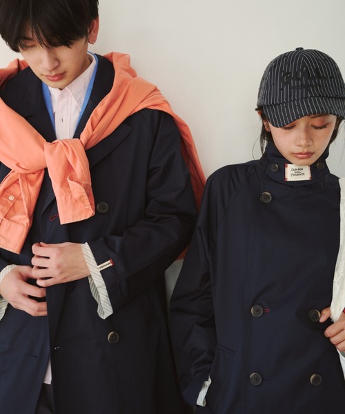 common gull products.(コモンガルプロダクツ)の「花の通り雨に吹かれるトレンチコート(トレンチコート・レディース・ネイビー/ベージュ系・SMALL/MEDIUM/LARGE)」の20枚目の写真