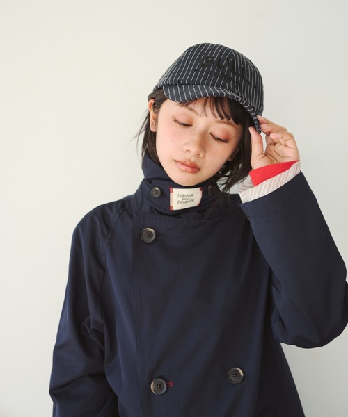 common gull products.(コモンガルプロダクツ)の「花の通り雨に吹かれるトレンチコート(トレンチコート・レディース・ネイビー/ベージュ系・SMALL/MEDIUM/LARGE)」の21枚目の写真