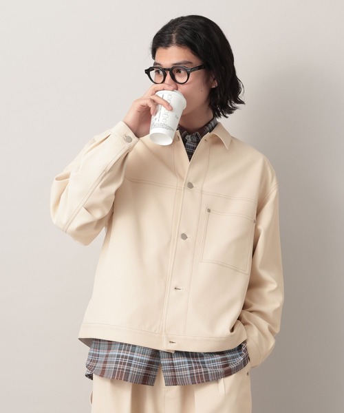 RAGEBLUE（レイジブルー）の「Design Stitch Short Jacket/配色ステッチショートジャケット【セットアップ対応】（ブルゾン・メンズ・ブラック/ライトグリーン/ホワイト・MEDIUM/SMALL/LARGE）」の13枚目の写真