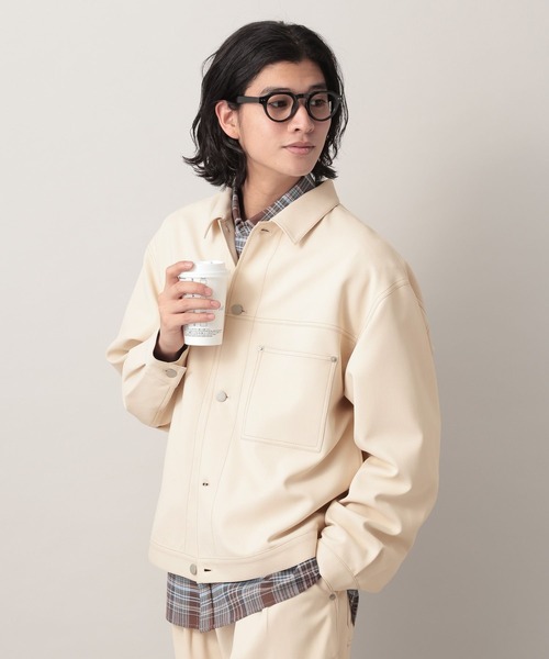 RAGEBLUE（レイジブルー）の「Design Stitch Short Jacket/配色ステッチショートジャケット【セットアップ対応】（ブルゾン・メンズ・ブラック/ライトグリーン/ホワイト・MEDIUM/SMALL/LARGE）」の14枚目の写真