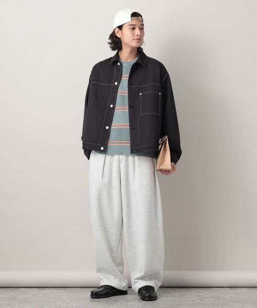 RAGEBLUE（レイジブルー）の「Design Stitch Short Jacket/配色ステッチショートジャケット【セットアップ対応】（ブルゾン・メンズ・ブラック/ライトグリーン/ホワイト・MEDIUM/SMALL/LARGE）」の17枚目の写真