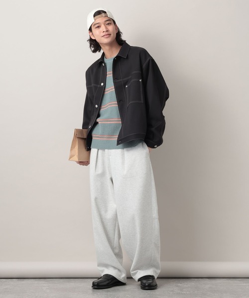 RAGEBLUE（レイジブルー）の「Design Stitch Short Jacket/配色ステッチショートジャケット【セットアップ対応】（ブルゾン・メンズ・ブラック/ライトグリーン/ホワイト・MEDIUM/SMALL/LARGE）」の18枚目の写真