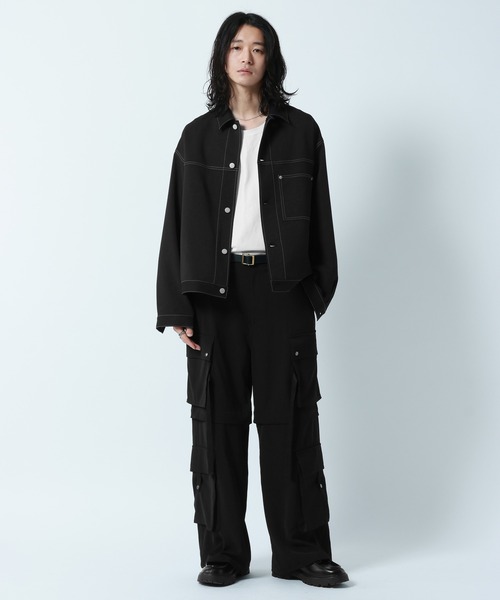 新品cen.ステッチショートジャケット セール】Design Stitch Short Jacket/配色ステッチショートジャケット