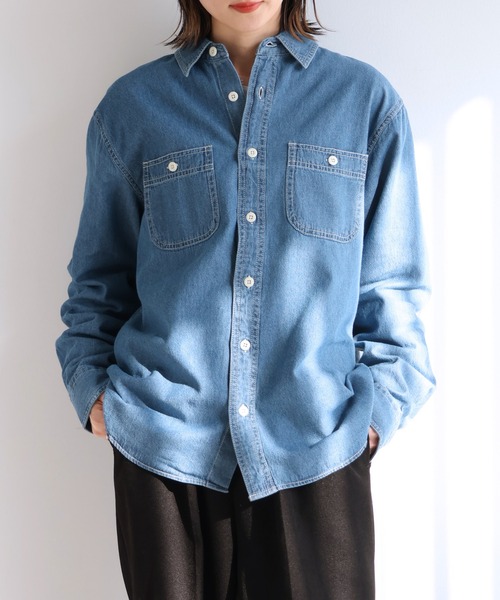 CORPUS TOKYO(コーパス トーキョー)の「オーバーサイズ デニムシャツ(シャツ/ブラウス・レディース・ネイビー/ブルー・L/M)」の11枚目の写真