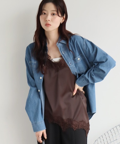 CORPUS TOKYO(コーパス トーキョー)の「オーバーサイズ デニムシャツ(シャツ/ブラウス・レディース・ネイビー/ブルー・L/M)」の16枚目の写真