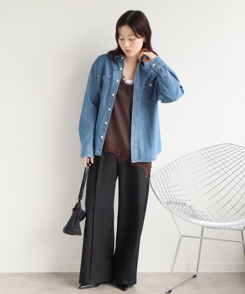 CORPUS TOKYO(コーパス トーキョー)の「オーバーサイズ デニムシャツ(シャツ/ブラウス・レディース・ネイビー/ブルー・L/M)」の18枚目の写真