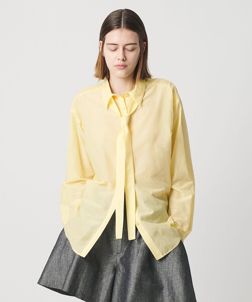 AEWEN MATOPH(イウエン マトフ)の「<AEWEN MATOPH>コットンシルク ボウタイシャツ ‐ ウォッシャブル ‐(シャツ/ブラウス・レディース・オフホワイト/ライトブルー/イエロー・FREE)」の4枚目の写真