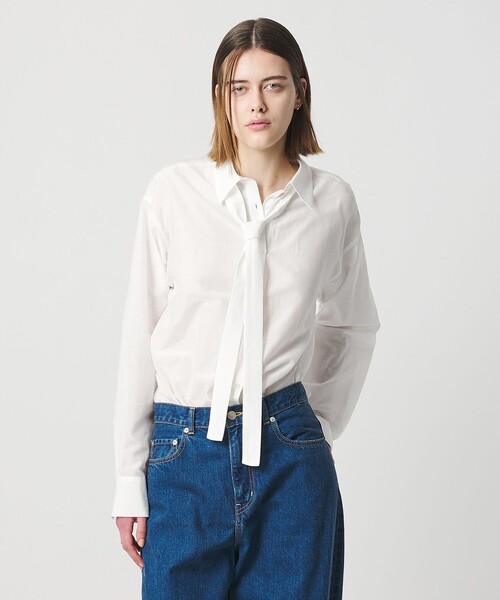 AEWEN MATOPH(イウエン マトフ)の「<AEWEN MATOPH>コットンシルク ボウタイシャツ ‐ ウォッシャブル ‐(シャツ/ブラウス・レディース・オフホワイト/ライトブルー/イエロー・FREE)」の8枚目の写真