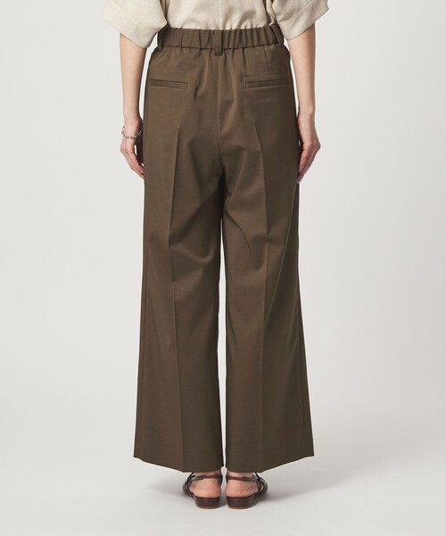 green label relaxing（グリーンレーベルリラクシング）の「［size SHORT/TALLあり］ツイル イージー ワイド パンツ（スラックス・レディース・ダークブラウン/ベージュ・SHORT/36/38/40/TALL）」の3枚目の写真