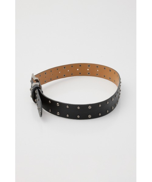 SLY(スライ)の「SPLIT LEATHER STUDS BELT スプリットレザースタッズベルト(ベルト・レディース・ブラック・FREE)」の2枚目の写真