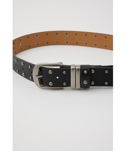 SLY(スライ)の「SPLIT LEATHER STUDS BELT スプリットレザースタッズベルト(ベルト・レディース・ブラック・FREE)」の4枚目の写真