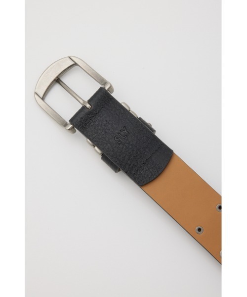 SLY(スライ)の「SPLIT LEATHER STUDS BELT スプリットレザースタッズベルト(ベルト・レディース・ブラック・FREE)」の7枚目の写真
