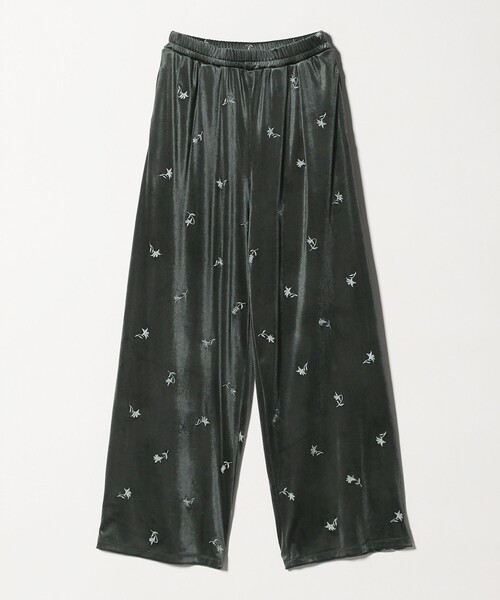 CITEN（シテン）の「＜CITEN＞ベロアエンブロイダリーカットパンツ（その他パンツ・レディース・ダークグリーン/オリーブ・M/S）」の3枚目の写真