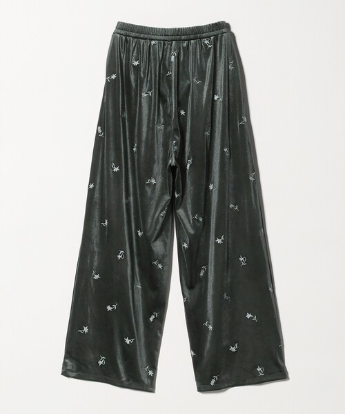 CITEN（シテン）の「＜CITEN＞ベロアエンブロイダリーカットパンツ（その他パンツ・レディース・ダークグリーン/オリーブ・M/S）」の4枚目の写真